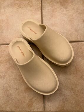 Jeffrey Campbell Cream Slip-On Clog